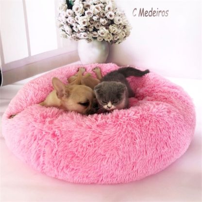 Pink Fluffy Dog Sofa Bed