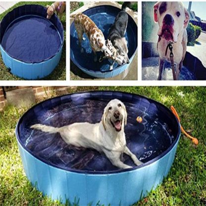 Foldable Pet Pool: No Dog Shower Head Attachment Needed