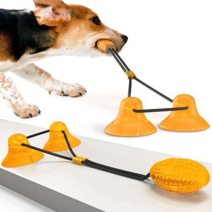 Suction Cup Dog Toy – Interactive Tug & Dental Chew Toy