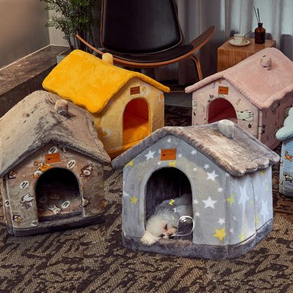 Cozy Foldable Dog Sofa Bed for Winter