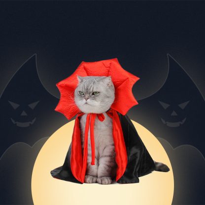 Vampire King Dog Cape – Black Halloween Pet Costume