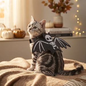 Halloween Batwing Cat Costume – Ghost & Pumpkin Bat Outfit